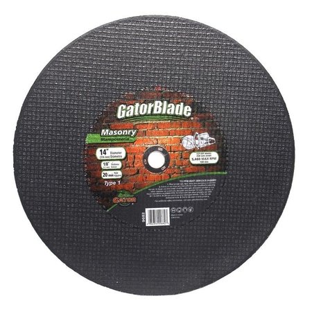 GATORBLADE CutOff Wheel, 14 in Dia, 18 in Thick, 20 mm Arbor 9682